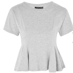 TOPSHOP peplum style short sleeve top size 2